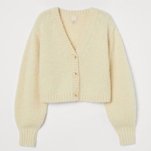 Alpaca / Wool Blend Cropped Knit Cardigan